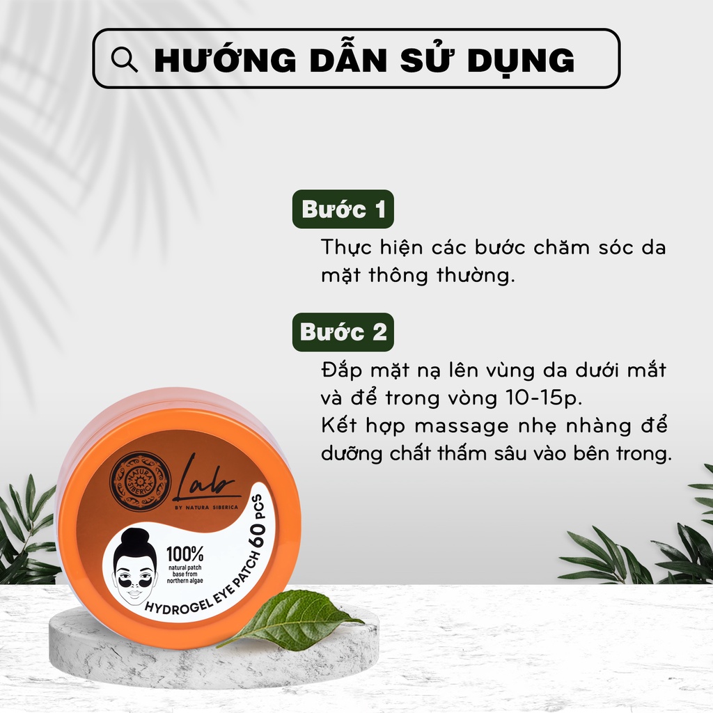 Mặt nạ mắt NATURA SIBERICA Biome Line làm dịu mát vùng da quanh mắt 60 miếng Refreshing and Smoothing eye patch