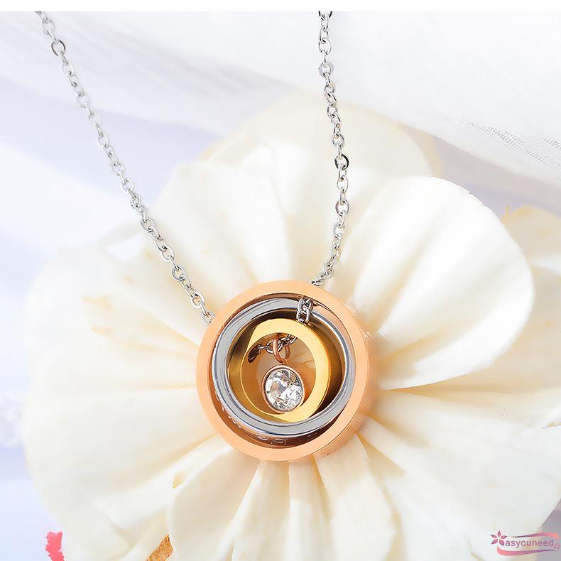 Aay-three Vòng cổ Mặt Pha Lê Hoàng Gia I Love You Interlinked Mạ Điện Cho Ngày Của Mẹ