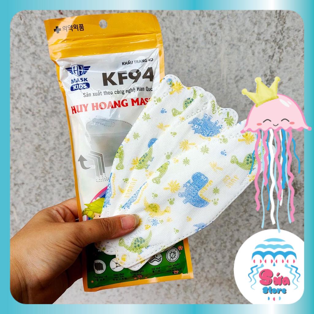 Set 10 Khẩu Trang Trẻ Em 4D, Khẩu Trang Cho Bé gồm 4 Lớp KF94 Huy Hoàng công nghệ Hàn Quốc cho bé từ 3 đến 12 tuổi KT01
