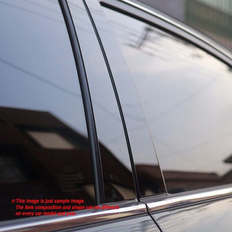 Bộ 6 Miếng Dán Cửa Sổ Bằng polycarbonate Màu Đen Cho kia forte / k3 / cerato 2009 2010 2011 2012 pelekat lajur tengah