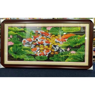 Tranh đính đá cá chép hoa sen DD9460