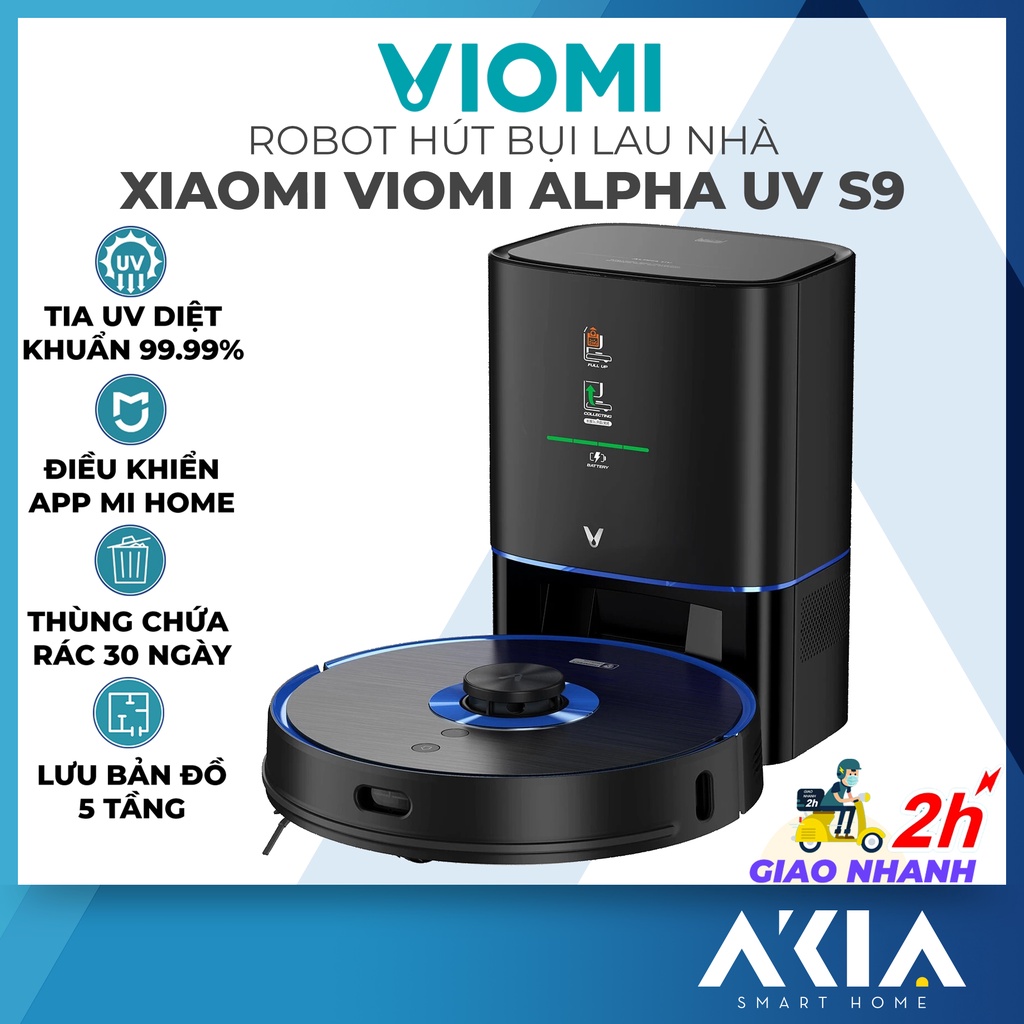Robot hút bụi lau sàn thông minh Viomi Alpha UV S9, lực hút 2700Pa, khử trùng bằng tia UV - KHÔNG BẢO HÀNH