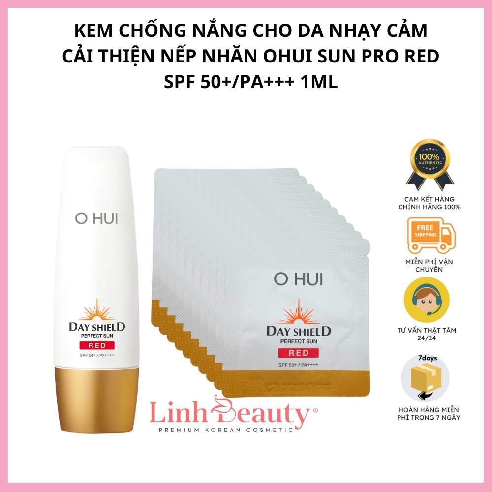 Kem Chống Nắng Ohui Dưỡng Trắng Cho Da Nhạy Cảm - Ohui Dayshield Perfect Sun Pro Red gói 1ml