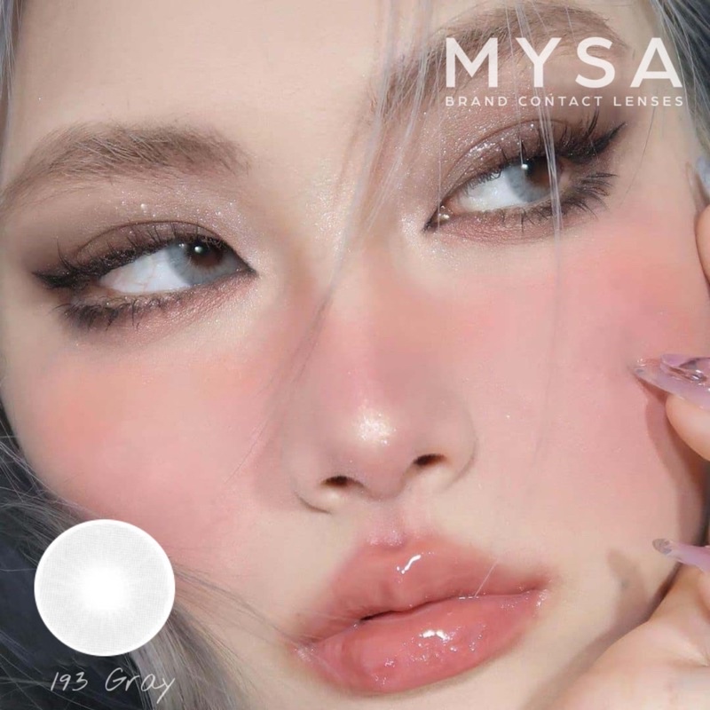 Kính Áp Tròng Màu Xám Tây Sáng Không Viền Có Độ Cận Từ 0-6 Diop