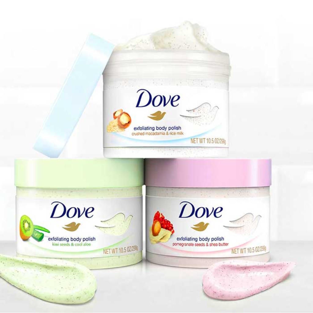 Tẩy Da Chết Dove Exfoliating Body Polish, Tẩy Tế Bào Chết Body Dove Toàn Thân Bản Mỹ 298g