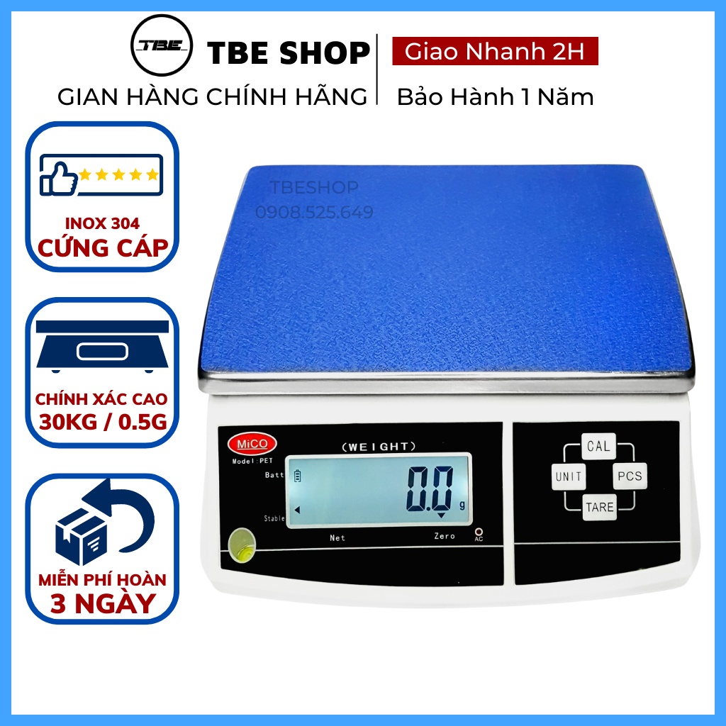 Cân Điện Tử 30kg 0.5g Inox 304 Đếm Số Lượng Chính Xác Cao  TBE Shop