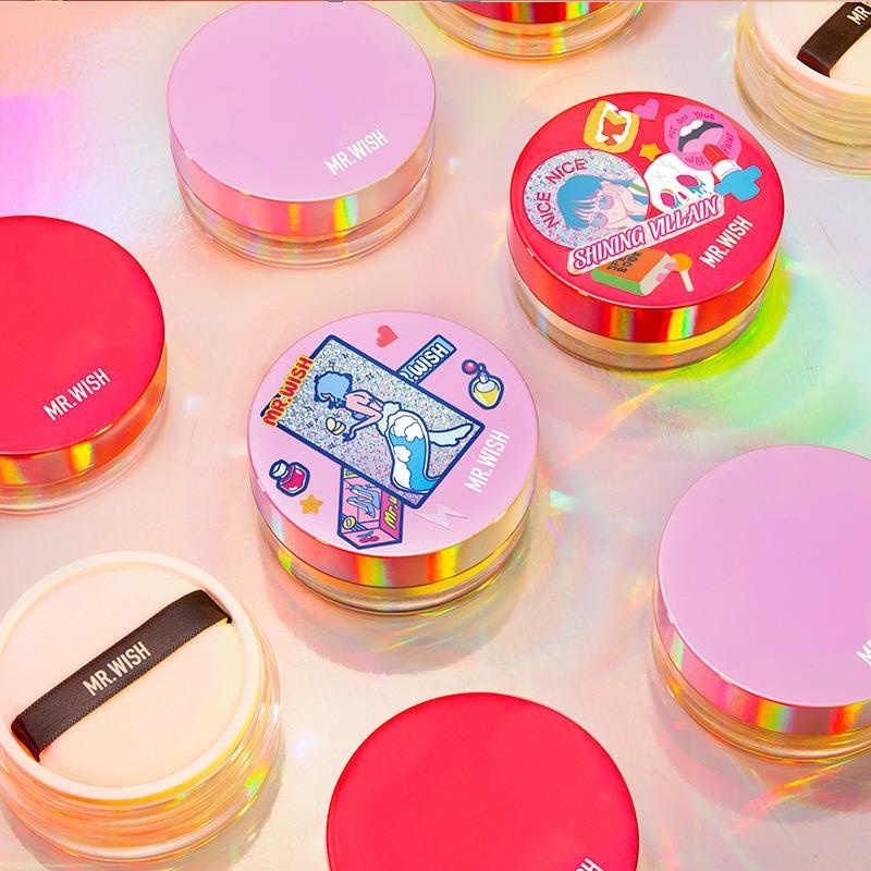 Ông Wish / mr. Phấn Phủ Dạng Bột Wishland Nhẹ Nhàng Ánh Ngọc Trai Lấp Lánh Lâu Trôi Kiềm Dầu Chống Thấm Nước