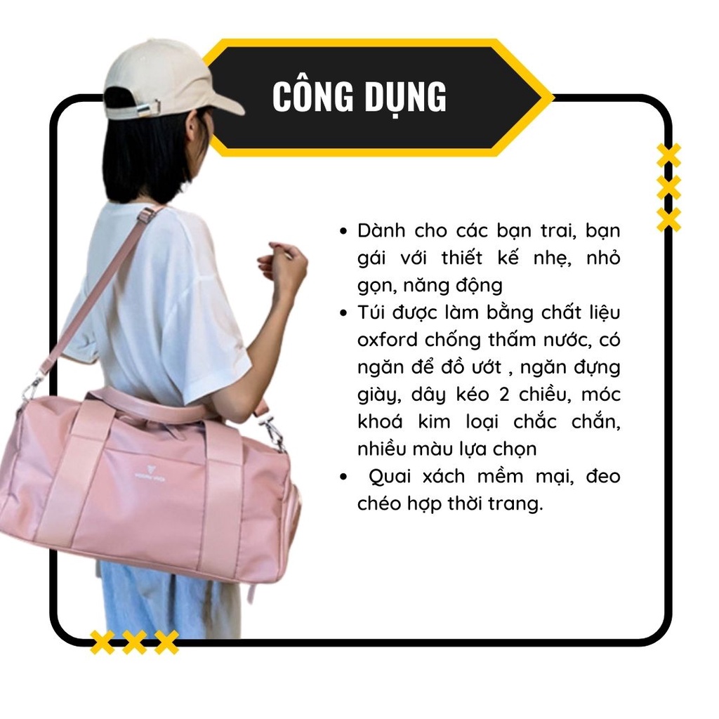 Túi xách thể thao du lịch, tập gym đa năng có ngăn để giày - GOTO