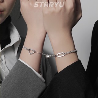 Vòng Tay Nam Châm Mặt Hình Trái Tim Đơn Giản Thời Trang Cho Cặp Đôi