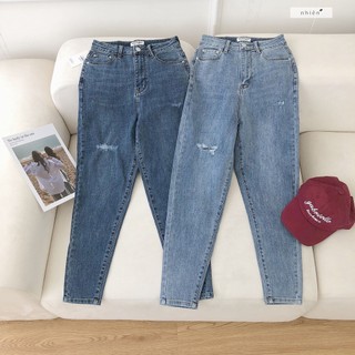 Quần jean nữ - quần baggy rách nhiennhienvintage BQ127