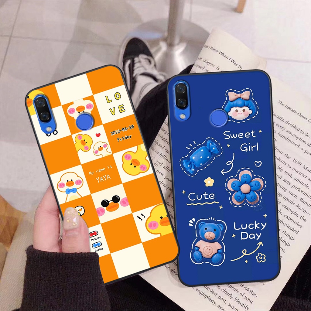 Ốp Huawei Nova 3 / Nova 3i in hình gấu vịt caro nhiều màu sắc ngộ nghĩnh dễ thương
