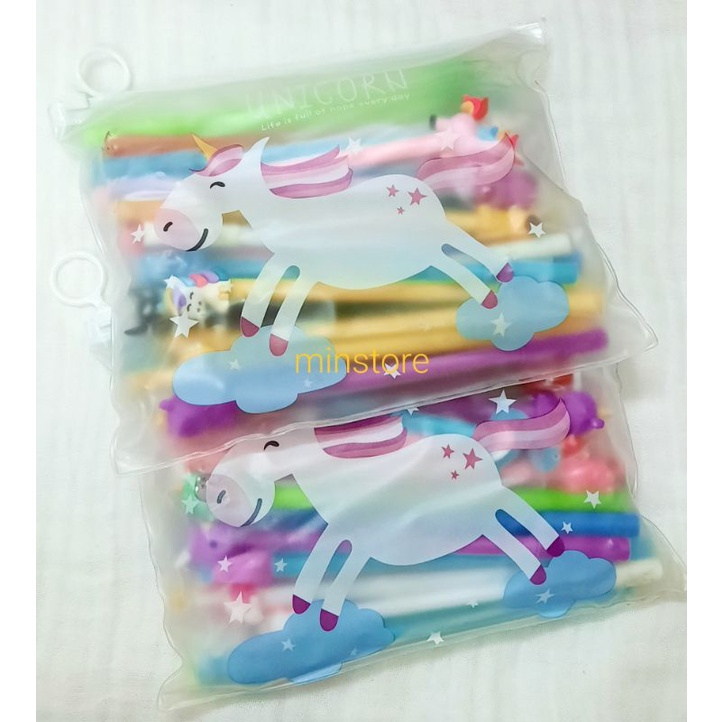 Bút mực gel đen ngòi kim đầu hình thú nhiều màu sắc