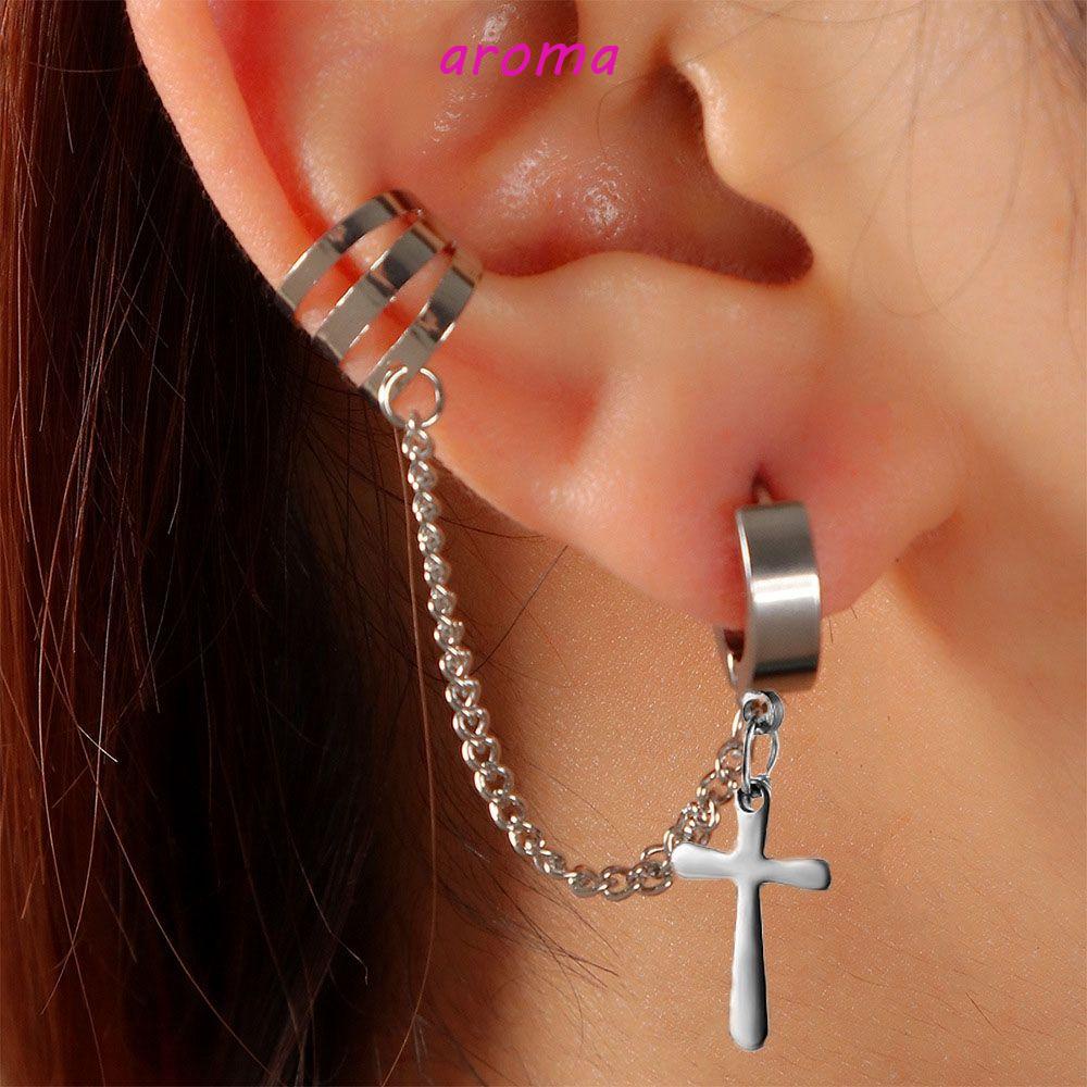 Bông Tai Dạng Kẹp Hình Ngôi Sao Năm Cánh Bằng Thép Không Gỉ Thời Trang Cho Nam