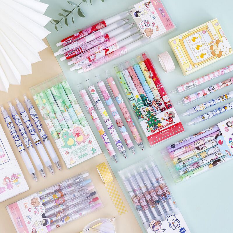 Set 6 Bút Bi Mực Đen Ngòi 0.5mm