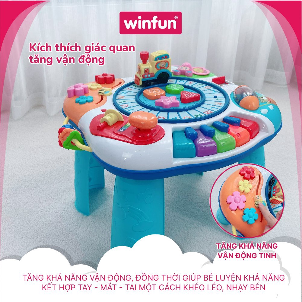 Bàn nhạc đa năng, tập đứng có nhạc  Winfun 0801 kích thích phát triển giác quan và rèn luyện khả năng vận động cho bé