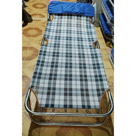 ✨ƯU ĐÃI✨Giường xếp Inox vải lưới Đài Loan cao cấp xếp gọn sang trọng không gỉ sét. giường xếp inox di động giá tốt HCM