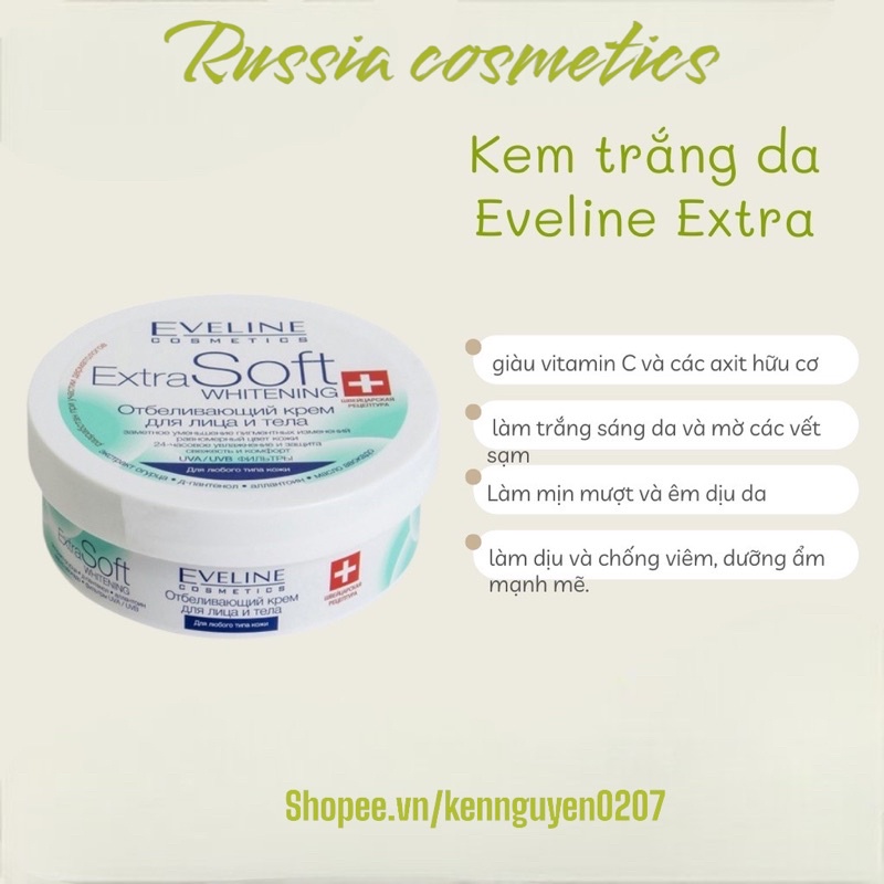 Kem Dưỡng Trắng Da Mặt Và Toàn Thân Eveline Extra Soft