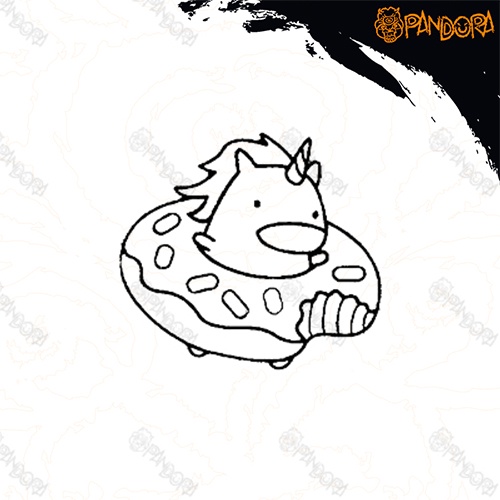 Hình Xăm Dán  cute Tạm Thời Chống Nước 5cm X 6cm 15 Ngày SAA-11 PANDORA Magic Tattoo