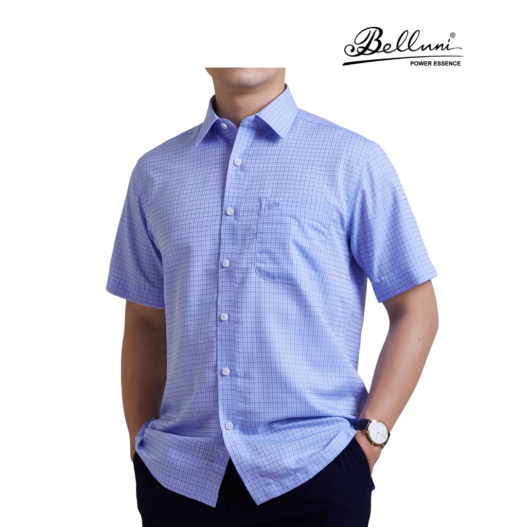 Áo sơ mi nam ngắn tay BELLUNI vải sợi tre mềm mại chống nhăn - ABN.BP.BE.223.B7