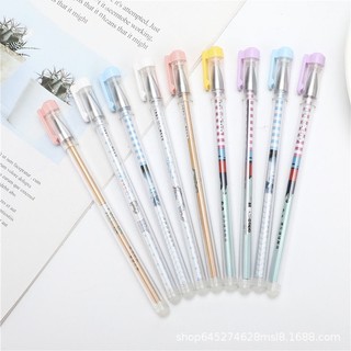 Bút bi mực xanh ngòi 0.5mm vỏ bằng carbon pha lê đen