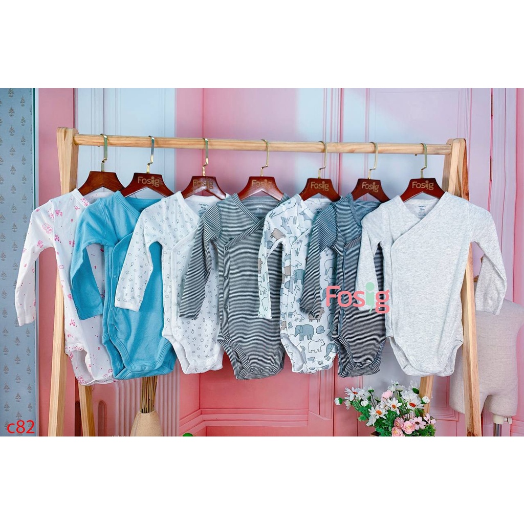 Bodysuit Tay Dài Cài Hông Bé Gái Cter - Đen Chấm Bi