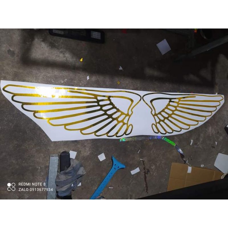 Tem cánh chim dán logo trang trí xe tải, xe Chenglong, Howo A7., Cánh chim dán ô tô tải..