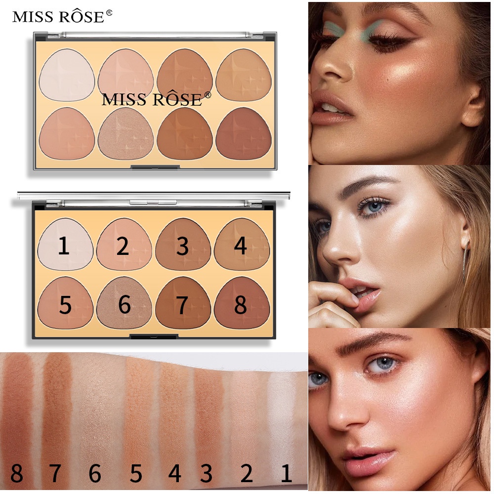 Bảng Phấn Bắt Sáng MISSROSE Đa Năng Làm Sáng Da Tự Nhiên