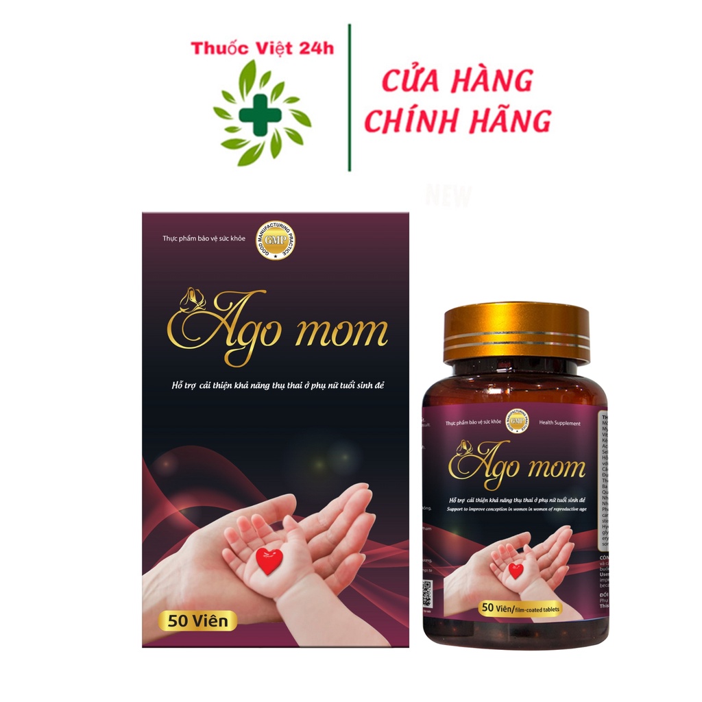 Ago Mom Hỗ trợ bổ sung dưỡng chất cải thiện khả năng thụ thai (Lọ 50 viên) - ThuocViet24h