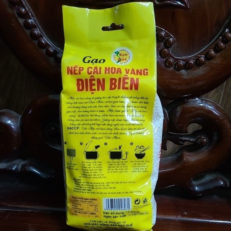 Gạo nếp cái hoa vàng Điện biên túi 1kg