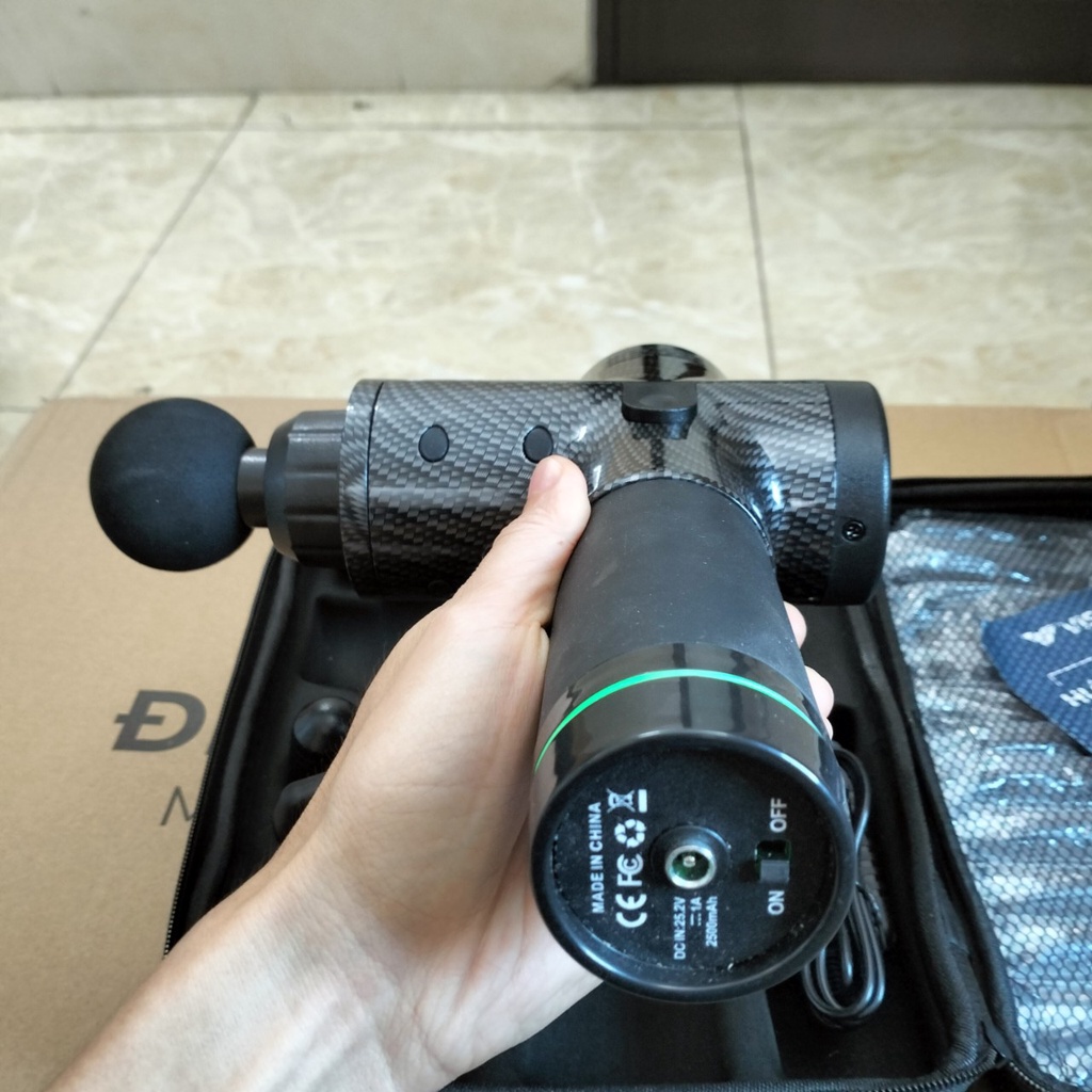 Súng massage cầm tay trị liệu đa năng cao cấp, máy massage cầm tay 6 đầu 30 cấp độ - Bảo hành 12 tháng