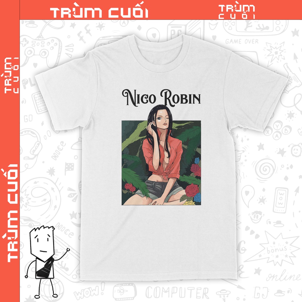 Áo thun Robin Nico - One Piece, Unisex Trùm Cuối Anime Cine, Cotton 100% 2 màu nam nữ 0168