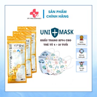 Khẩu trang trẻ em unimask, khẩu trang 4d kf94 chính hãng họa tiết đáng yêu