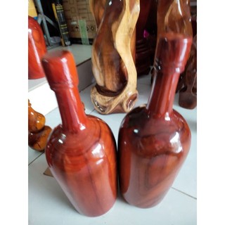 Cặp bình chai lọ gỗ tràm cao 37cm