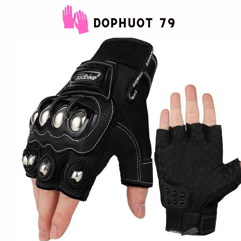 Găng tay bọc thép xe máy hở ngón găng tay đi phượt nam nữ an toàn bền bỉ cực chất phong cách Sport