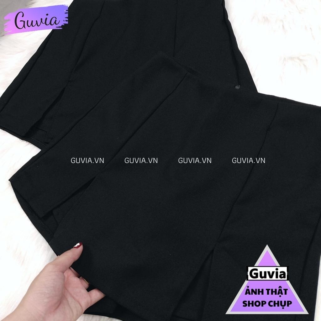 Chân Váy Dáng CHỮ A XẺ 2 BÊN Nữ Thời Trang Hàng Cao Cấp Lưng Cạp Cao Có Lót Trong GUVIA