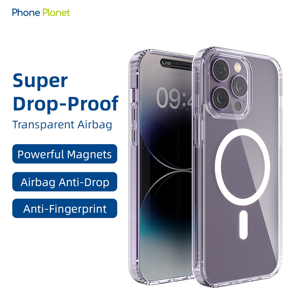 Phone Planet Ốp lưng Magsafe chống sốc Hỗ trợ sạc không dây Cho iPhone 14 13 12 Pro Max TPU Ốp IP từ tính trong suốt Magnetic Case