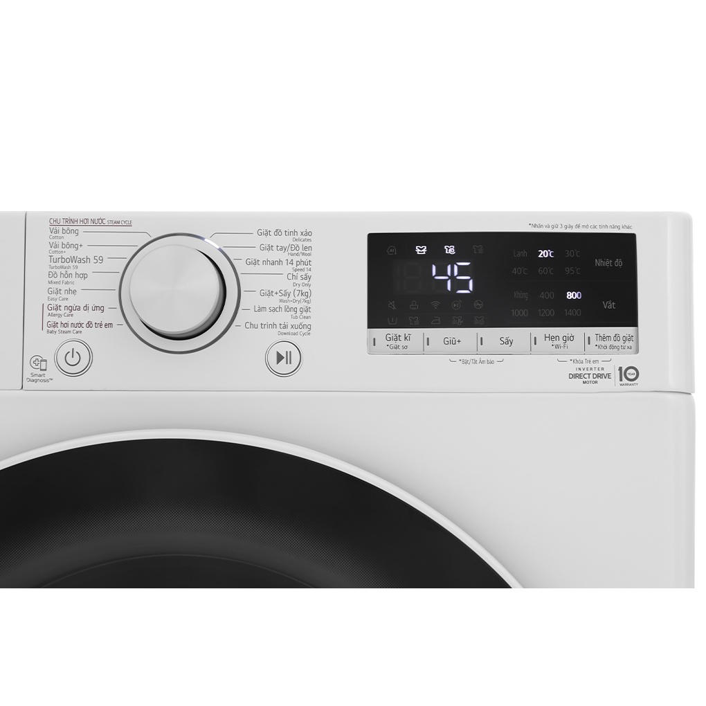 Máy giặt sấy LG Inverter 11 kg FV1411D4W model 2022  - Điện Máy Kho Rẻ