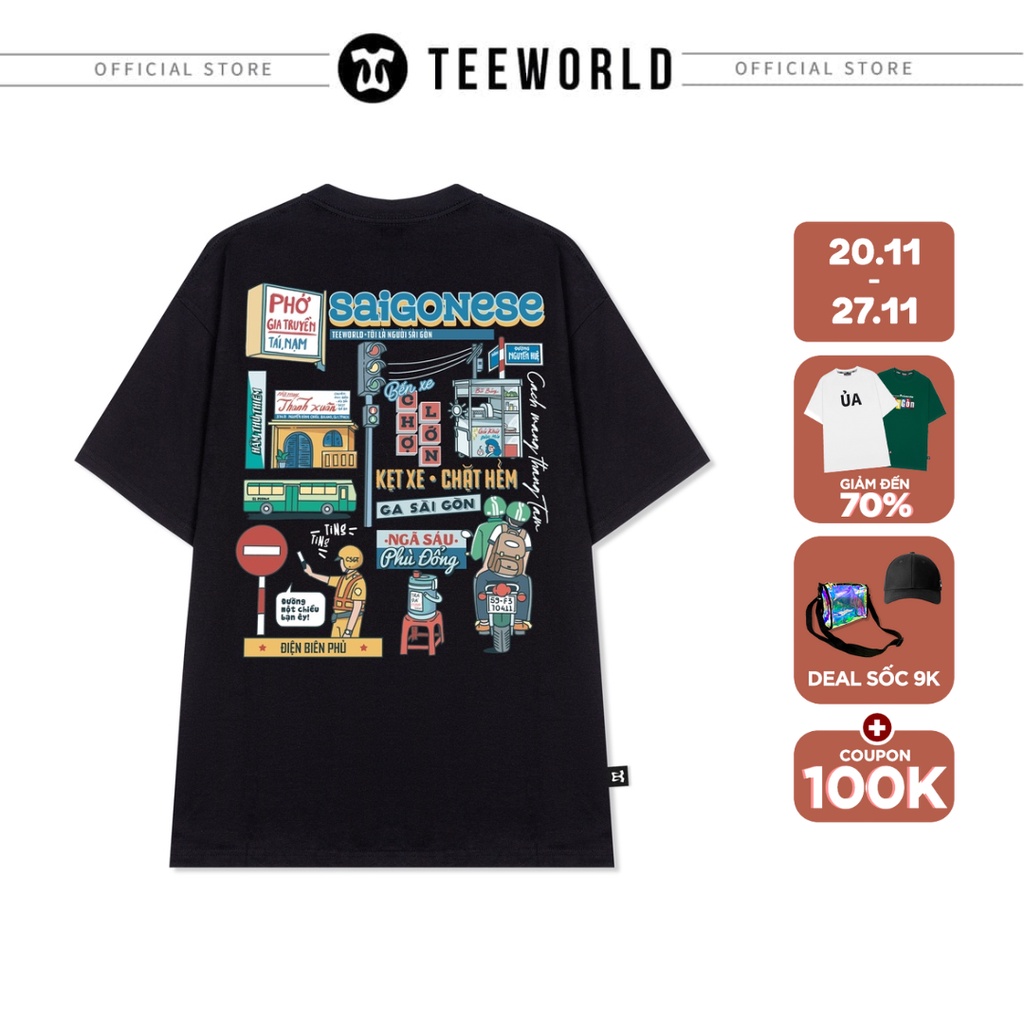 Áo thun Teeworld Saigon Traffic T-shirt Tay Lỡ Nam Nữ Form Rộng Unisex