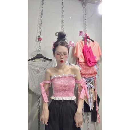 ÁO NHÚN CARO CỘT DÂY