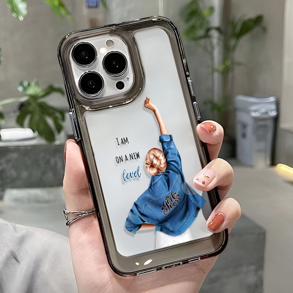 Ốp Điện Thoại Trong Suốt Hình Cô Gái Không Gian Cho iphone 14 Pro Max 13 11 12 7Plus X XR XS Max 8 7
