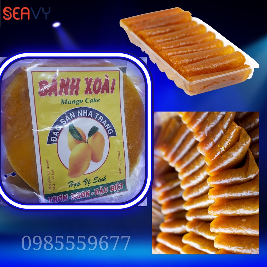 🥭🍞 Bánh xoài Nha Trang nguyên chất, 1kg gồm 5 gói không pha bột và mạch nha, bánh mềm dễ bóc - Seavy 🥭🍞