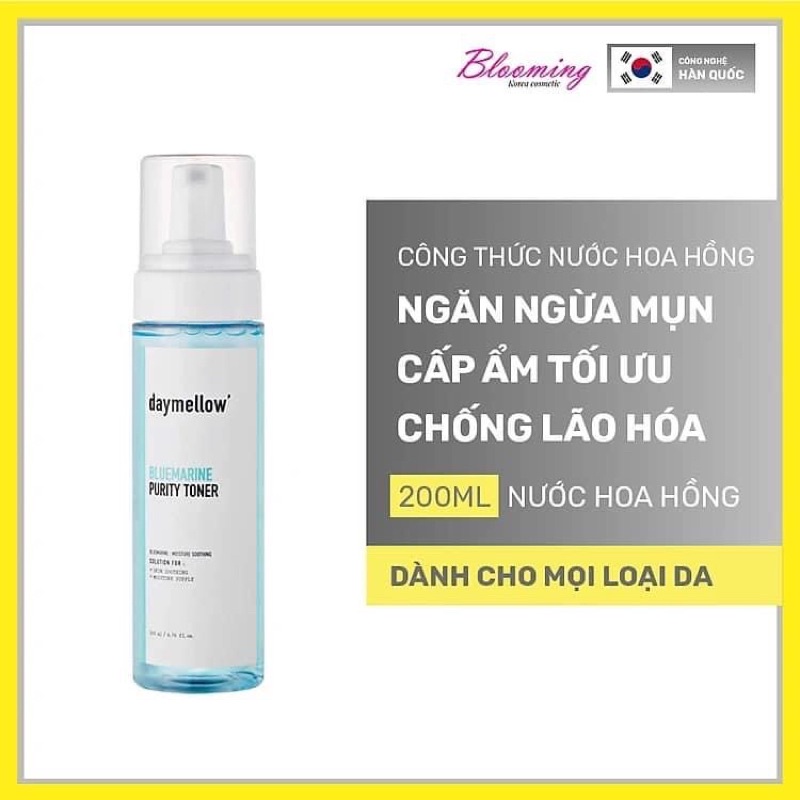 Nước cân bằng làm dịu da Toner Daymellow Blue Marrine Purity 200ml
