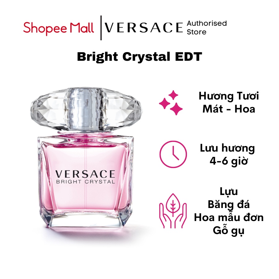 Nước hoa nữ cao cấp VERSACE Bright Crystal EDT (30ml 50ml 90ml) hương Hoa - Tươi Mát - Cam Chanh thơm mát sang trọng