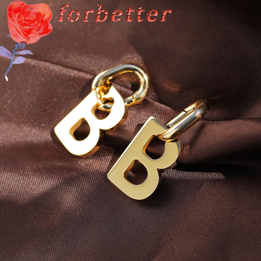 Khuyên tai dáng dài thiết kế chữ B độc đáo cá tính cho nữ