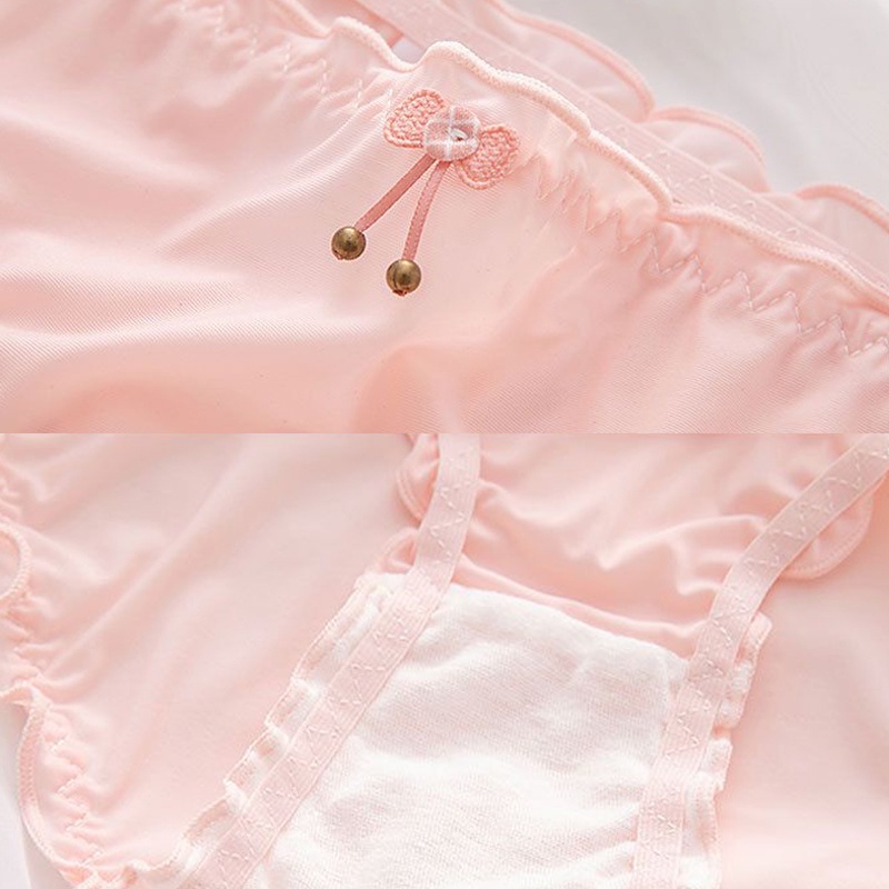 Quần Lót Lụa Nhún Bèo Phong Cách Lolita Nhật Bản Dễ Thương Cho Nữ
