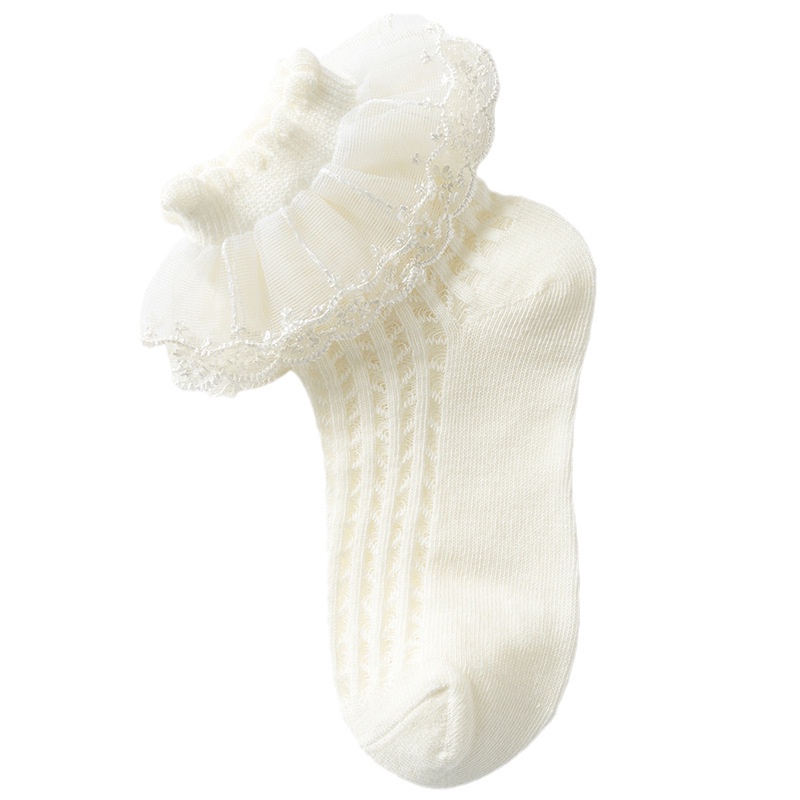 Vớ cotton Mỏng Phối Ren Thoáng Khí Phong Cách Công Chúa Cho Bé Gái