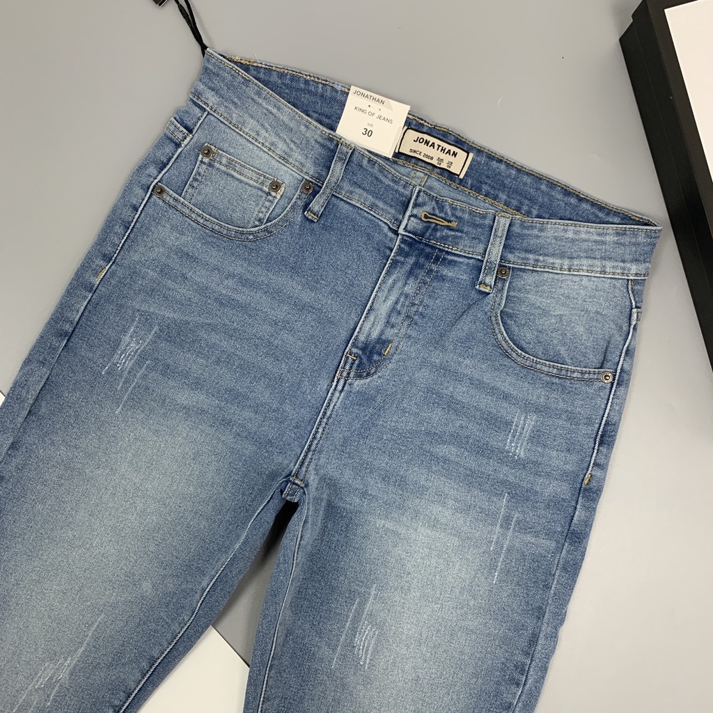 Quần jean nam xanh nhạt xước JONATHAN QJ049 vải denim cao cấp co dãn nhẹ 4 chiều, form dáng chuẩn đẹp, hottrend