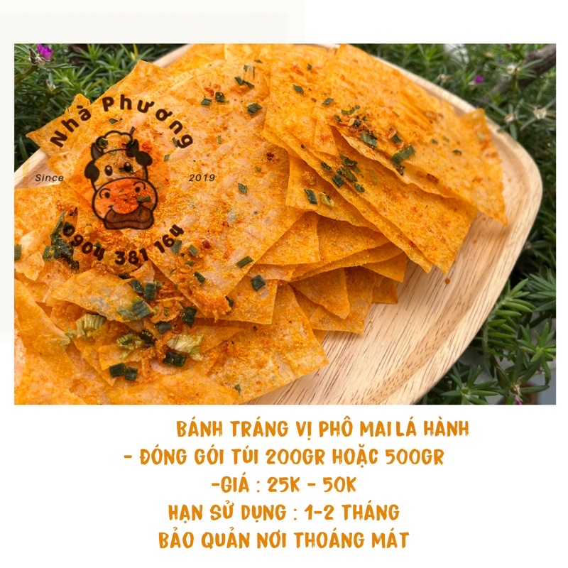Bánh tráng vị phô mai / phô mai lá hành - túi 200gr