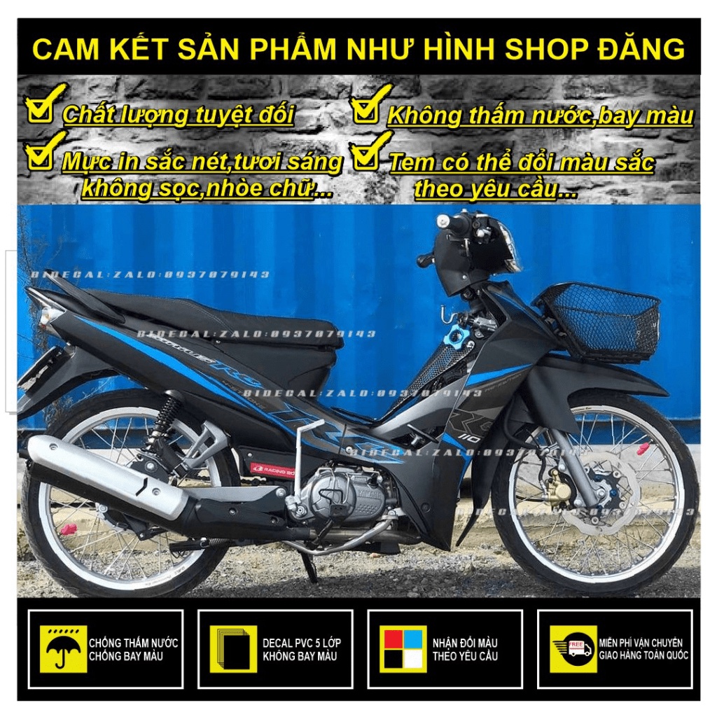 TEM RỜI SIRIUS MẪU RC ZIN PHỐI XANH ĐEN NHÁM -