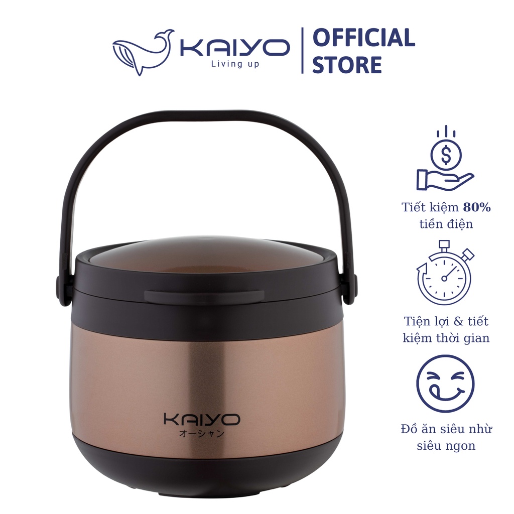 Nồi ủ chân không KAIYO, màu vàng đồng, dung tích 3,0 lít [mã: KTC30G]